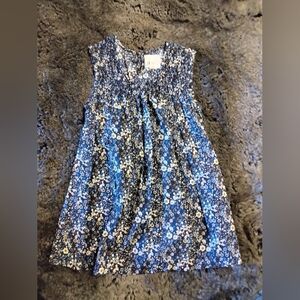 Peek Girls Mirco Floral Mini Dress Sleeveless in Navy Size S BOHO Cottagecore